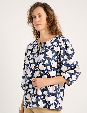 Blusa La Mode manga 3/4 para mujer