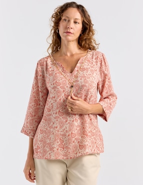 Blusa La Mode manga 3/4 para mujer