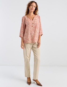 Blusa La Mode manga 3/4 para mujer