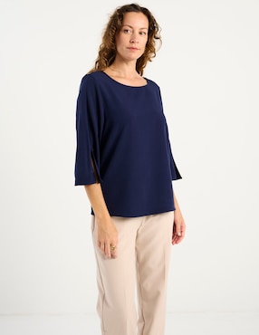 Blusa La Mode manga 3/4 para mujer