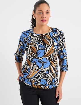 Blusa La Mode manga 3/4 para mujer