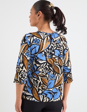 Blusa La Mode manga 3/4 para mujer