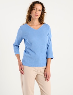 Blusa La Mode manga 3/4 para mujer