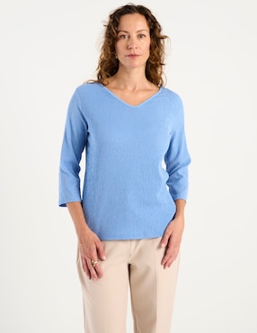 Blusa La Mode manga 3/4 para mujer