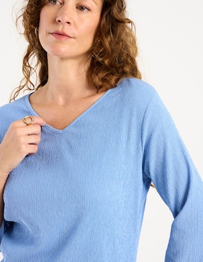 Blusa La Mode manga 3/4 para mujer