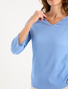 Blusa La Mode manga 3/4 para mujer