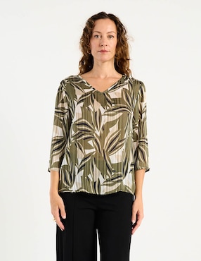 Blusa La Mode manga 3/4 para mujer