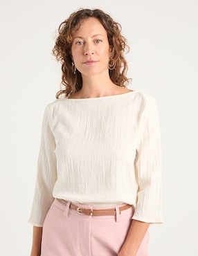 Blusa La Mode manga 3/4 para mujer