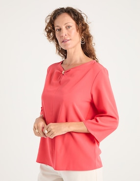 Blusa La Mode manga 3/4 para mujer