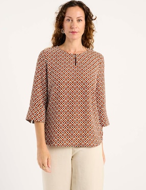 Blusa La Mode manga 3/4 para mujer