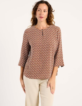 Blusa La Mode manga 3/4 para mujer