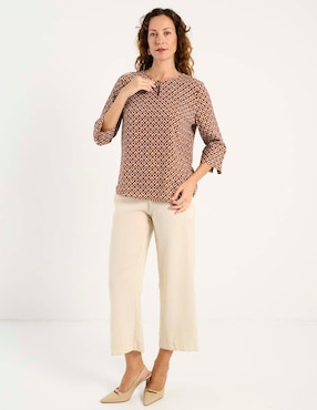 Blusa La Mode manga 3/4 para mujer
