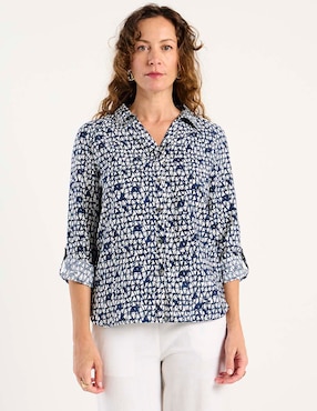 Blusa camisera La Mode manga larga para mujer