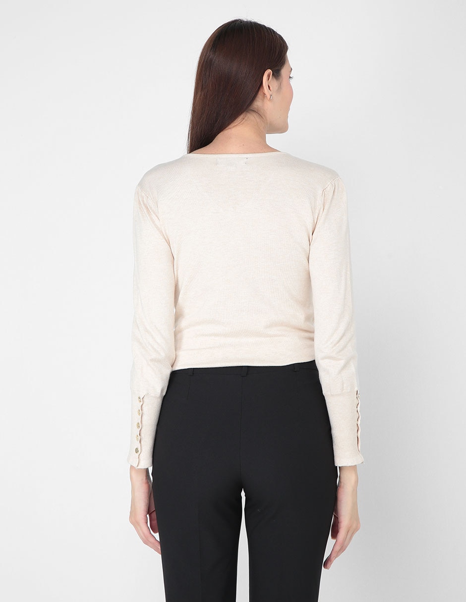 Suéter cuello v para mujer 2