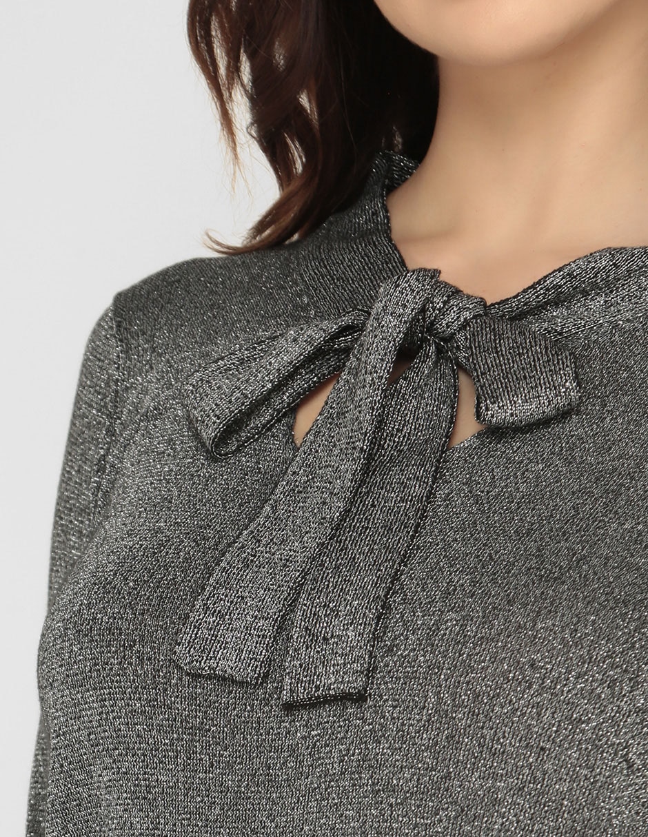 Suéter cuello con amarre para mujer 4