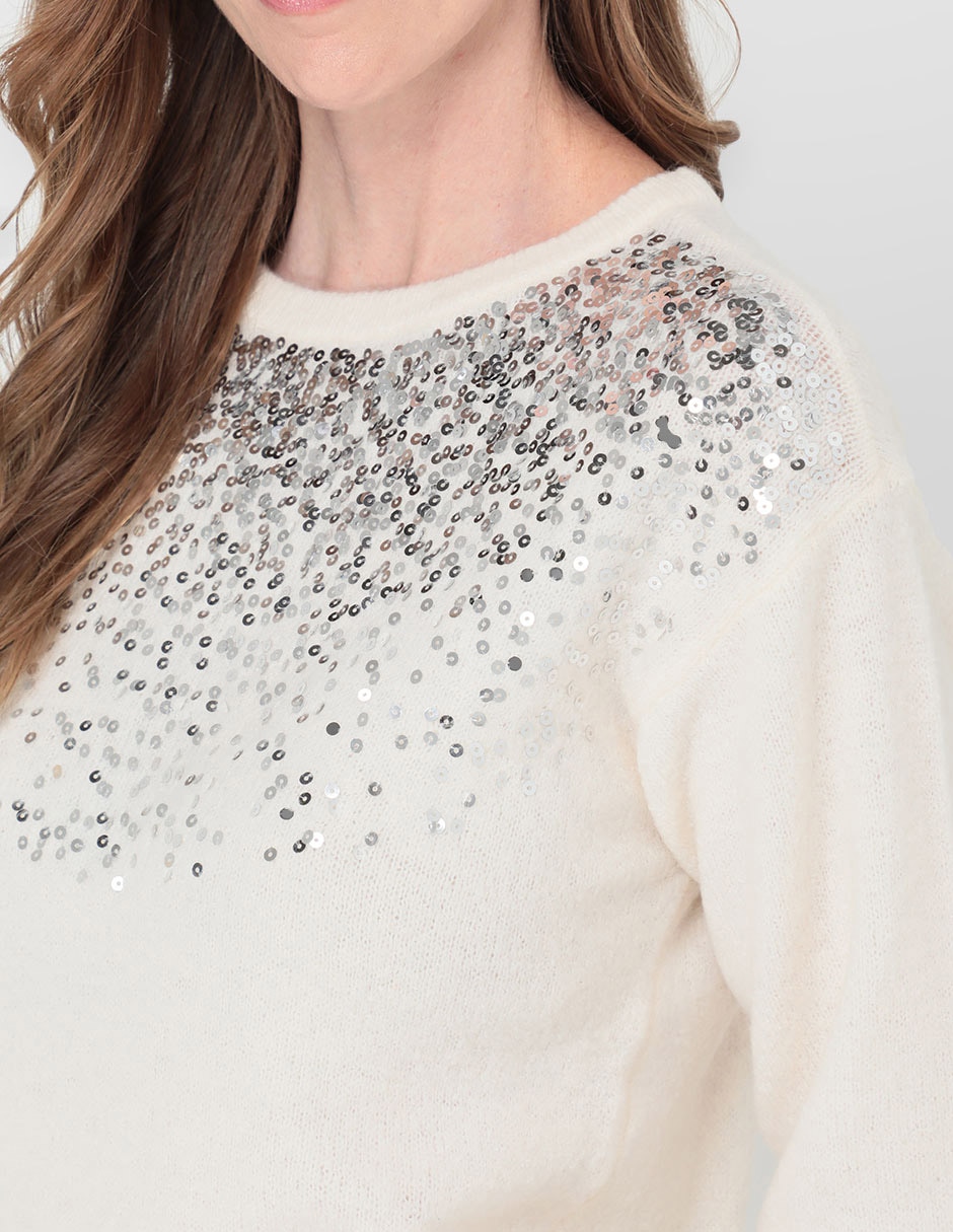 Suéter cuello redondo para mujer 4