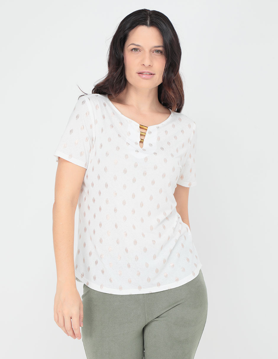 Blusa casual La Mode manga corta para mujer