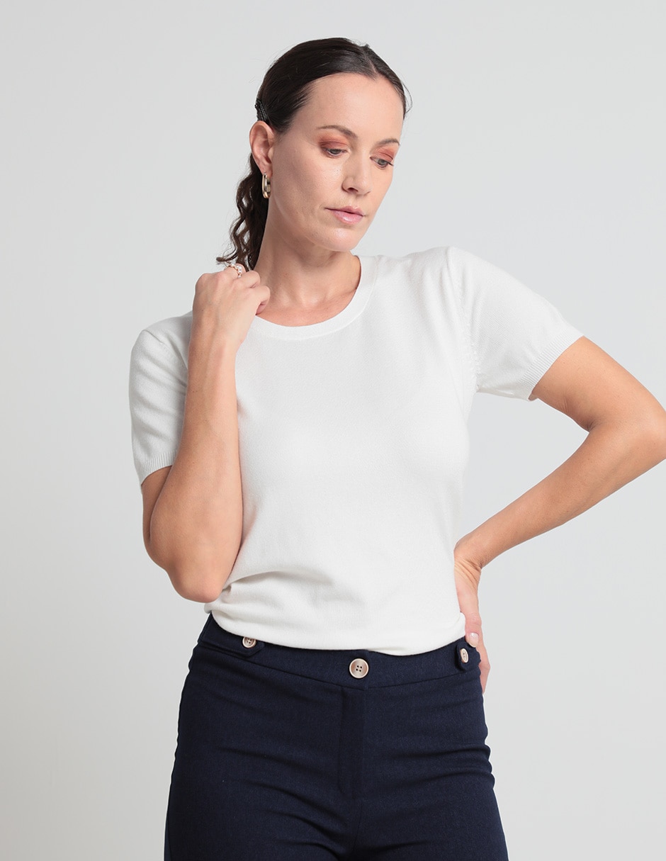 Suéter cuello redondo para mujer
