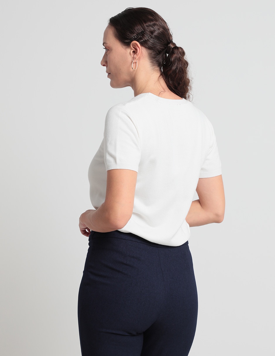 Suéter cuello redondo para mujer 2