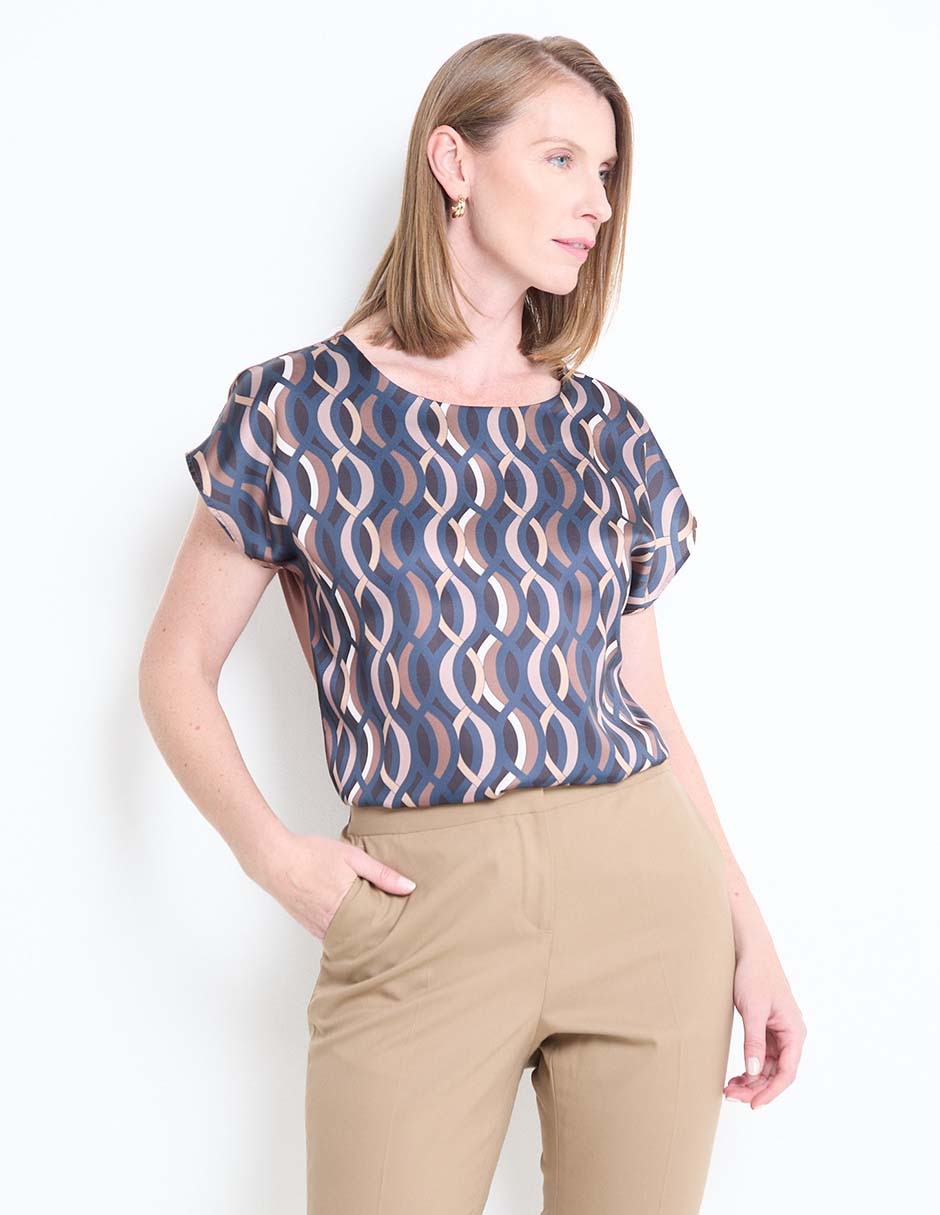 Blusa manga corta para mujer