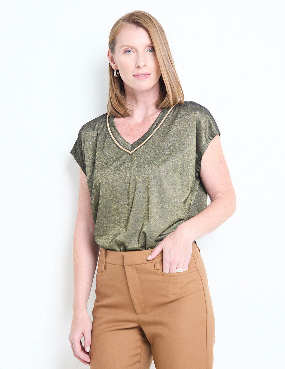 Blusa manga corta para mujer