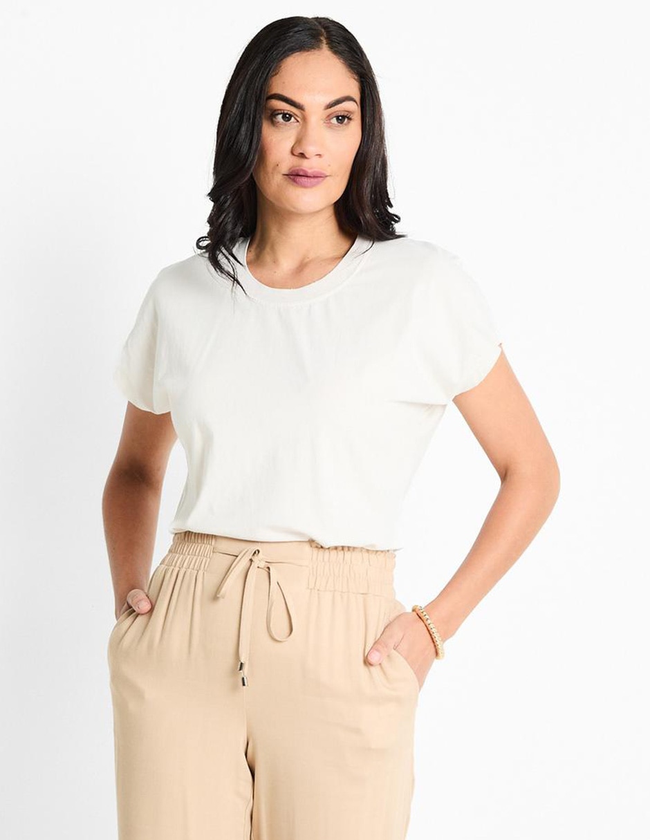 Playera manga corta cuello redondo para mujer Playera manga corta cuello redondo para mujer