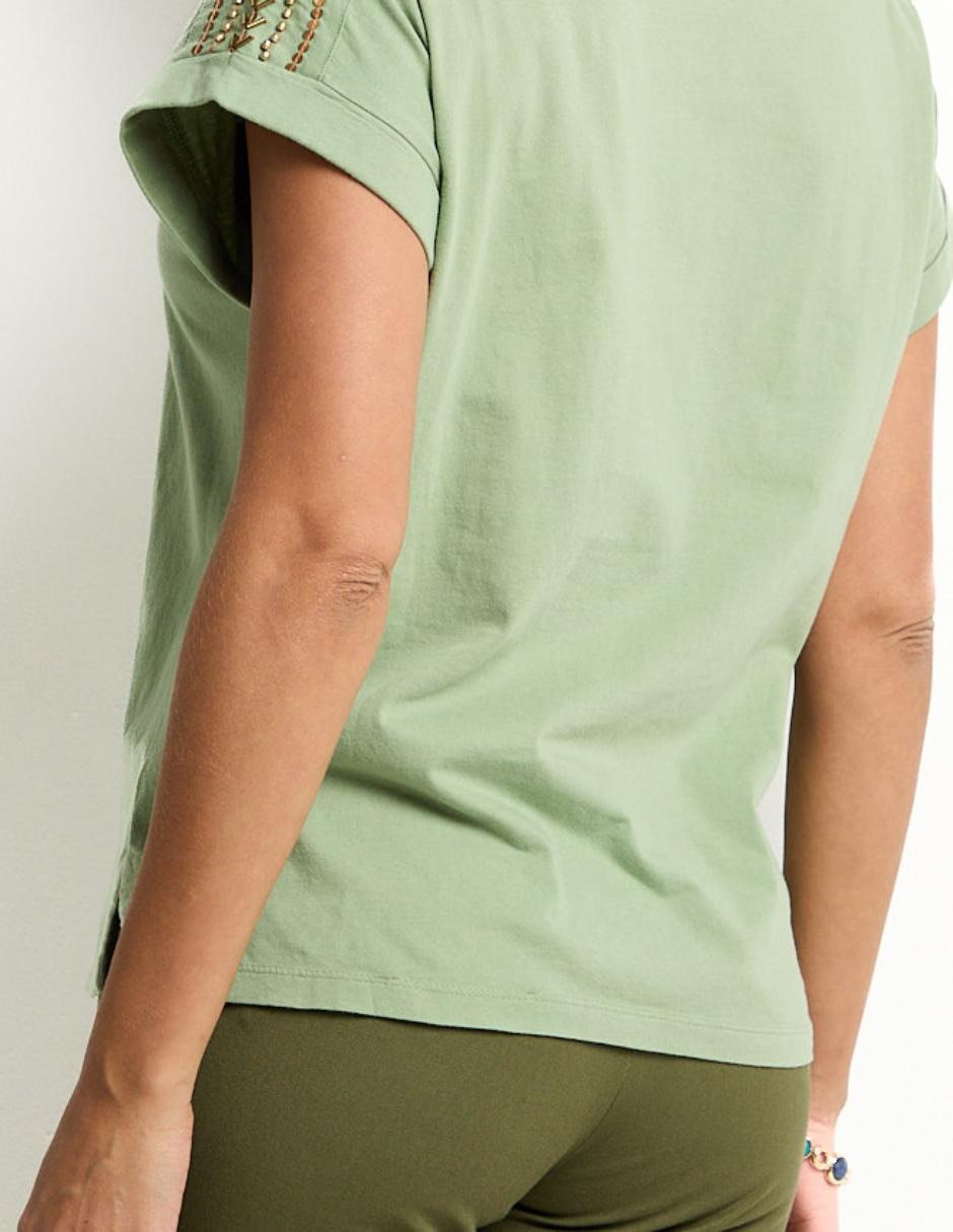 Playera manga corta cuello redondo para mujer 2