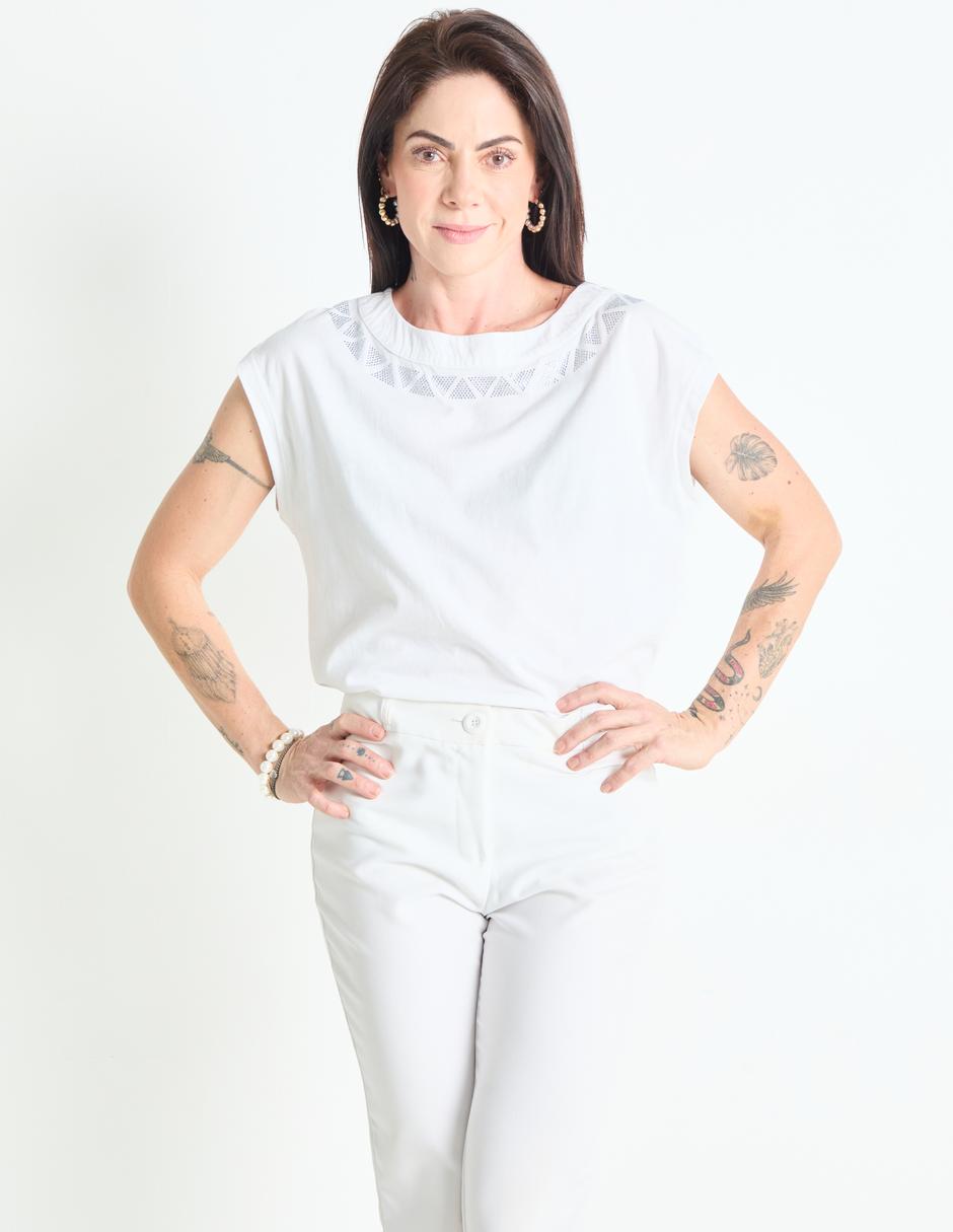 Playera manga corta cuello redondo para mujer Playera manga corta cuello redondo para mujer