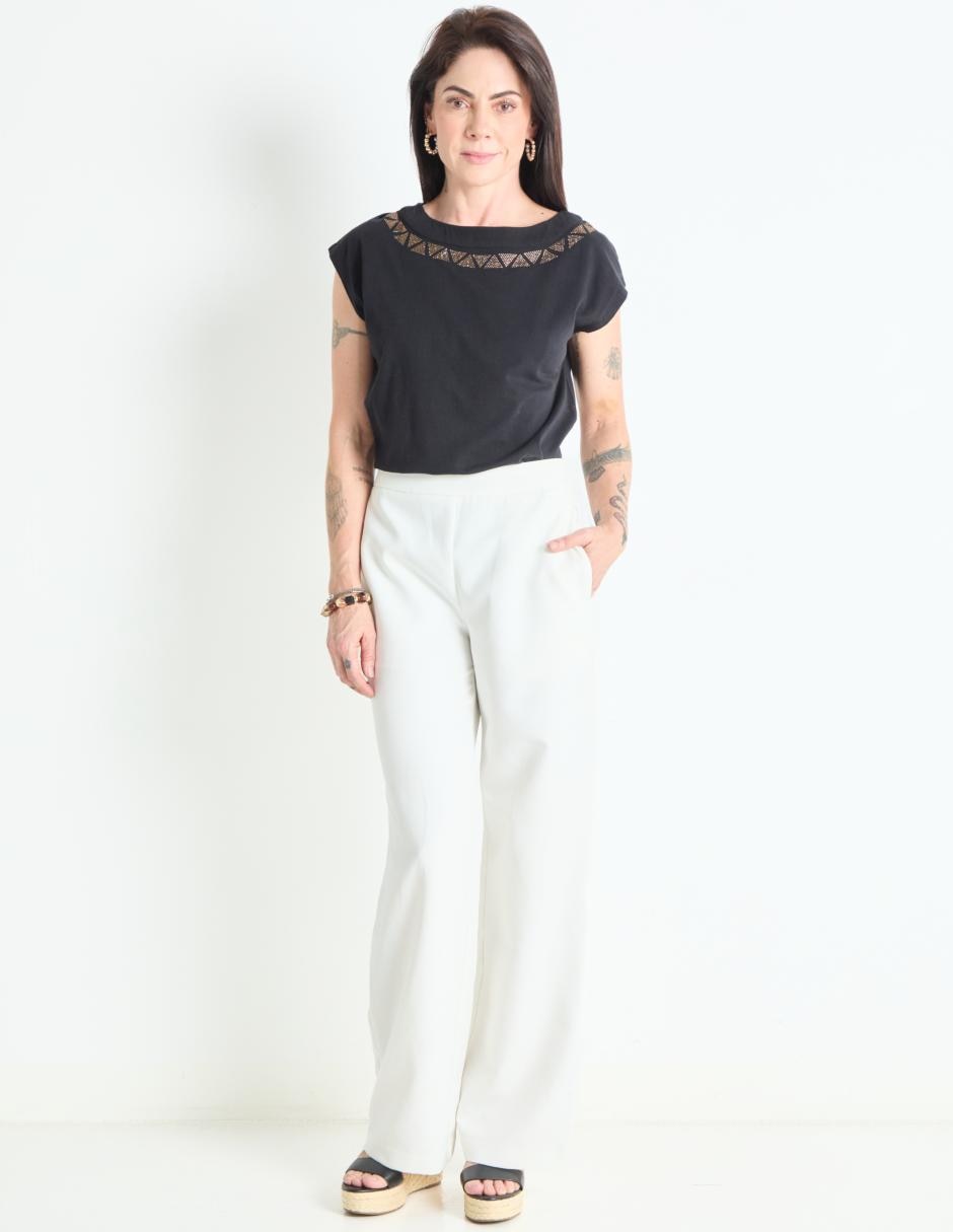 PLAYERA LA MODE, CH, NEGRO LMM25083-06C