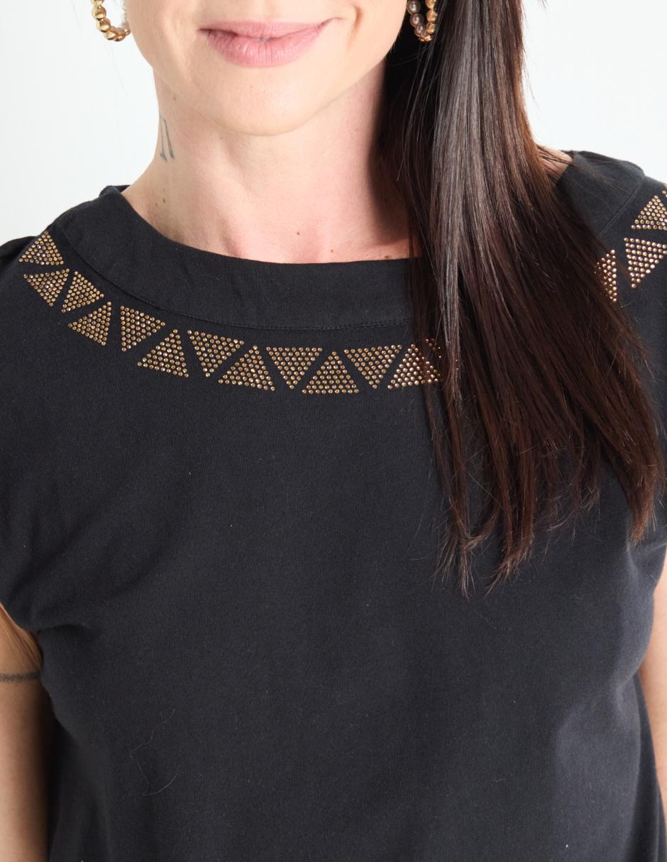 PLAYERA LA MODE, CH, NEGRO LMM25083-06C