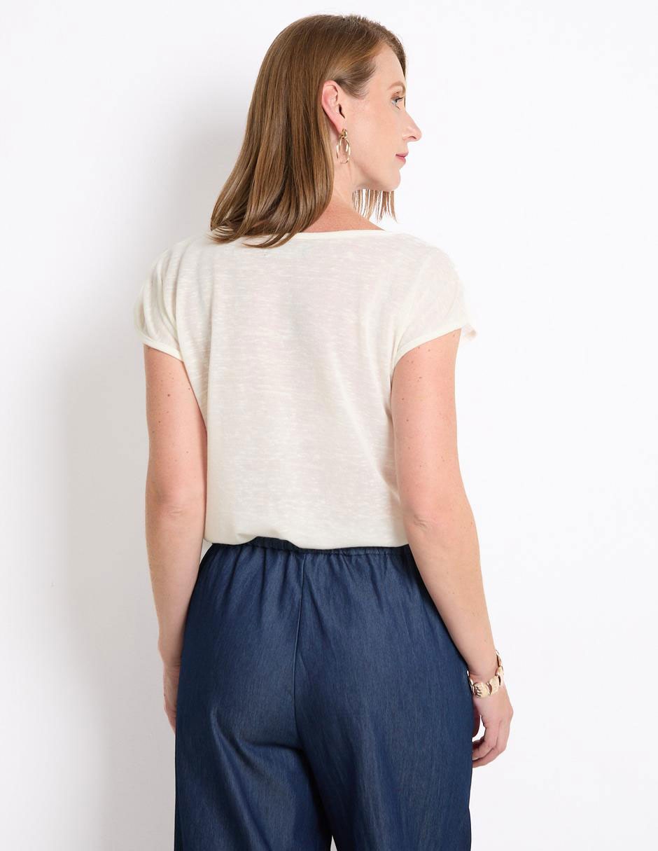 Playera manga corta cuello redondo para mujer 2