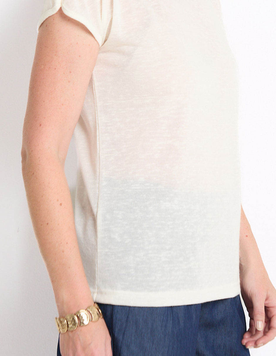 Playera manga corta cuello redondo para mujer 5