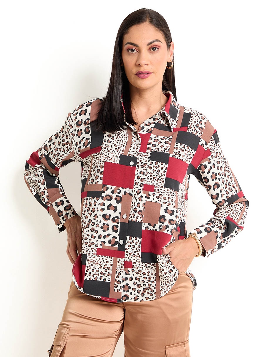 Blusa manga larga para mujer