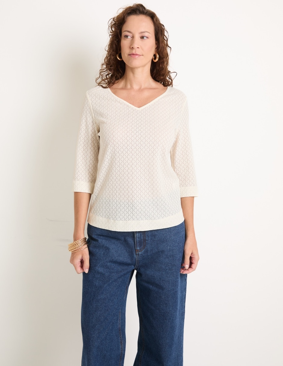 Blusa manga 3/4 para mujer Blusa manga 3/4 para mujer