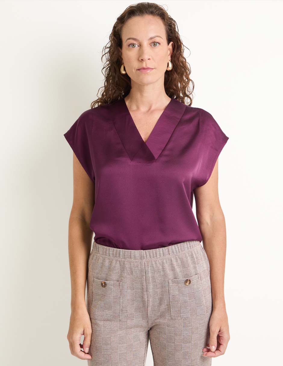 Blusa manga corta para mujer