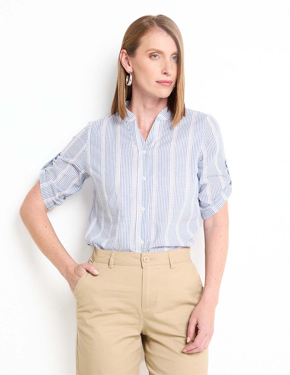 Blusa manga al codo para mujer