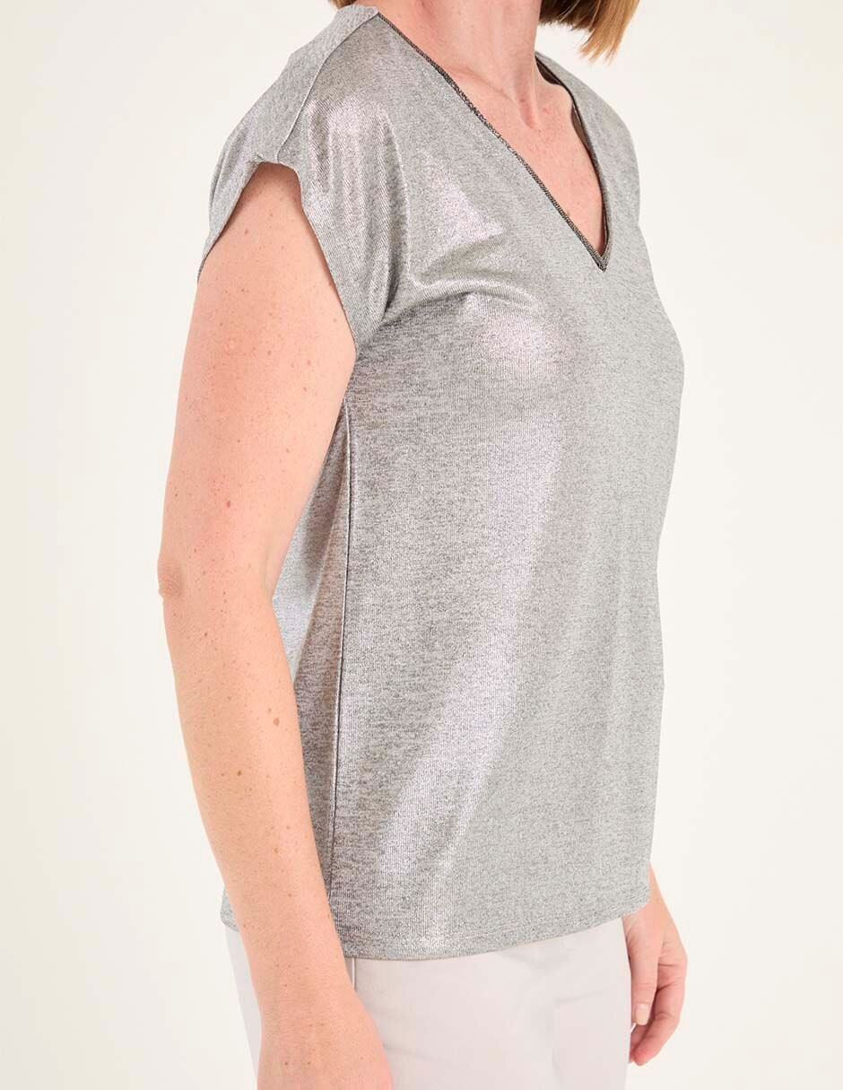 BLUSA LMTX250055-11C LA MOD, G, SILVER