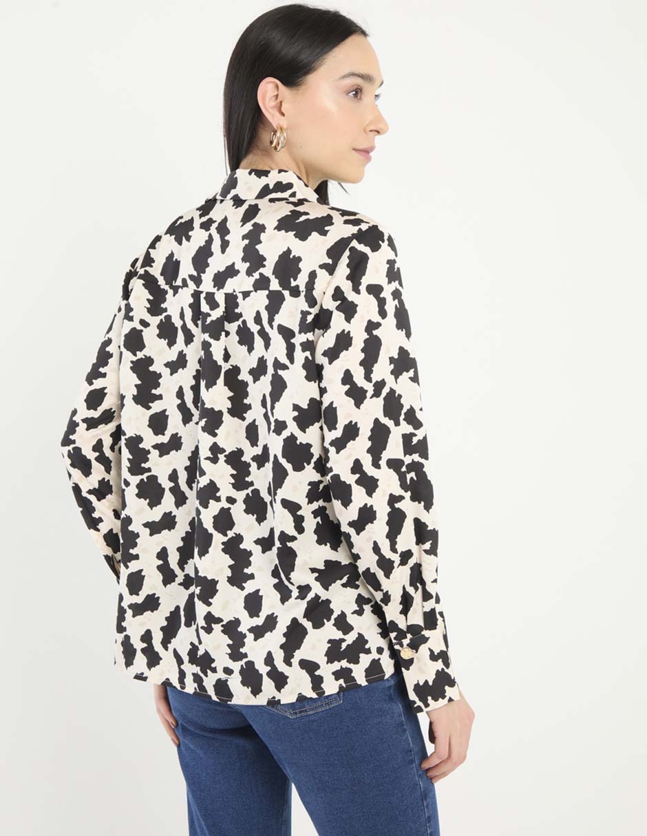Blusa camisera manga larga para mujer 2