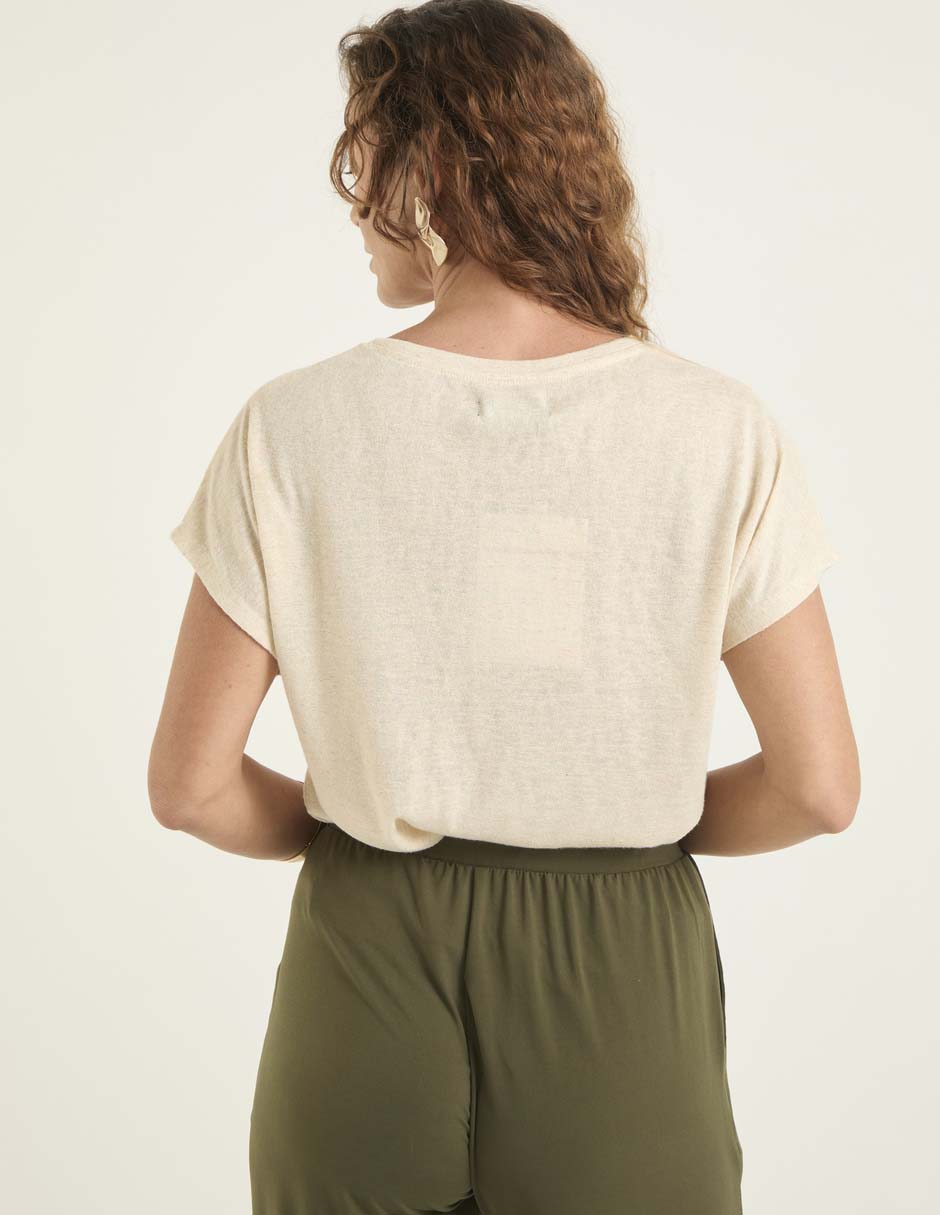 Playera manga corta cuello redondo para mujer 2