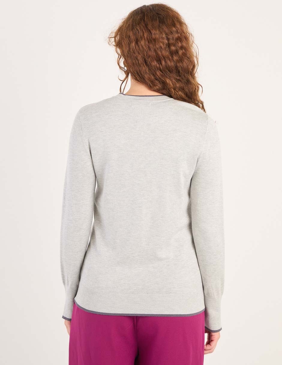 Suéter cuello redondo para mujer 2
