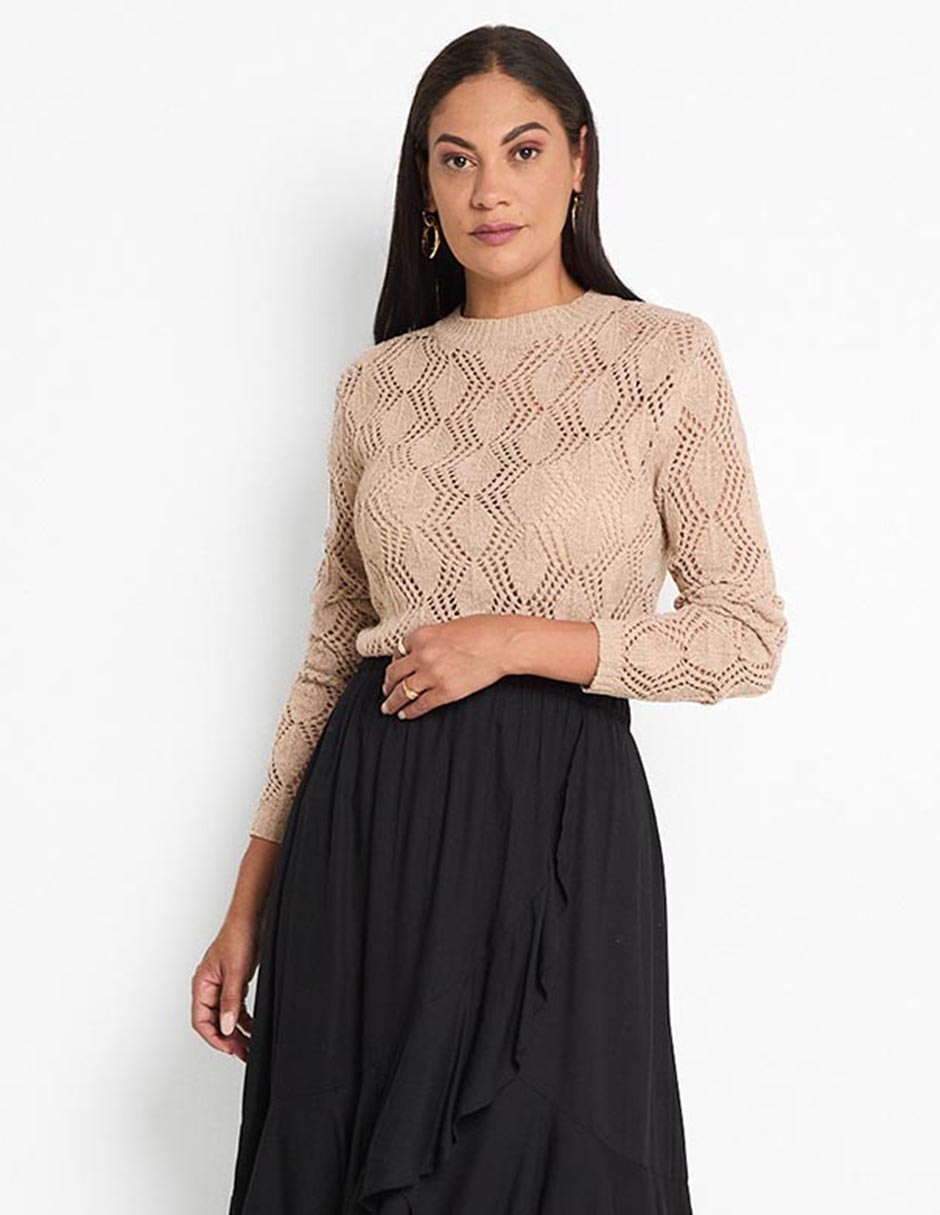 Suéter cuello redondo para mujer 1