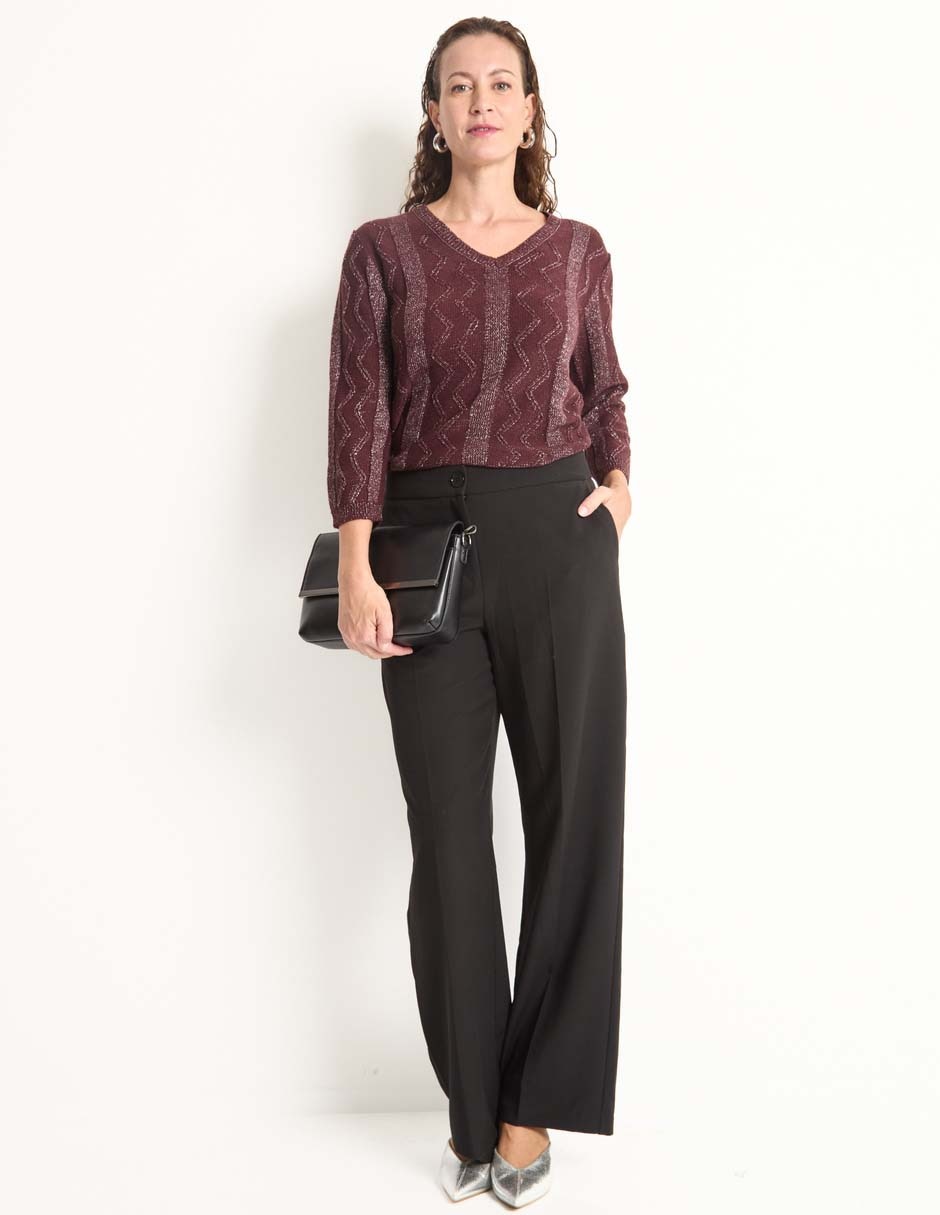 Suéter cuello V para mujer 3