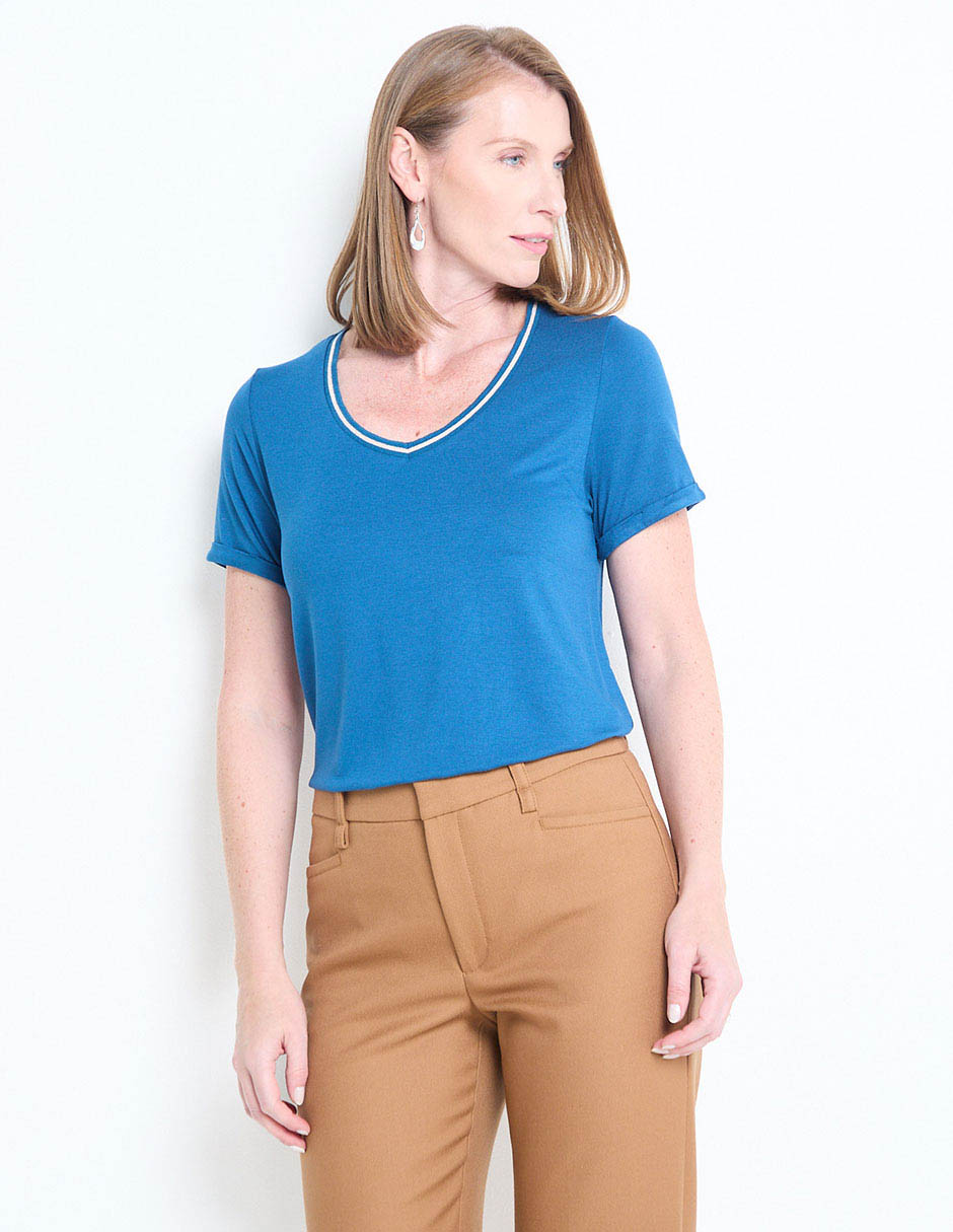 Blusa manga corta para mujer