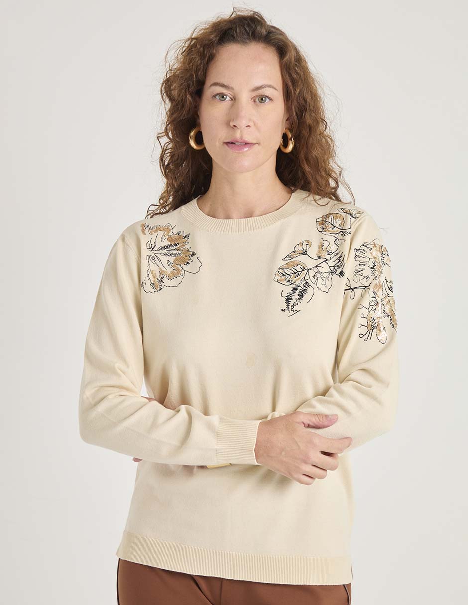 Suéter cuello redondo para mujer 1