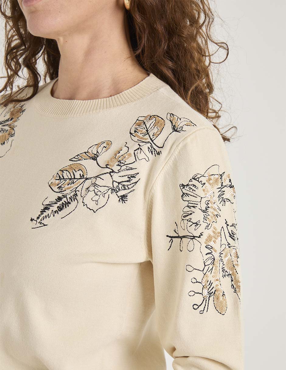 Suéter cuello redondo para mujer 4