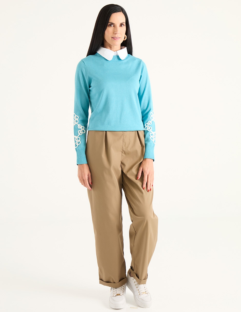 Suéter cuello redondo para mujer 3