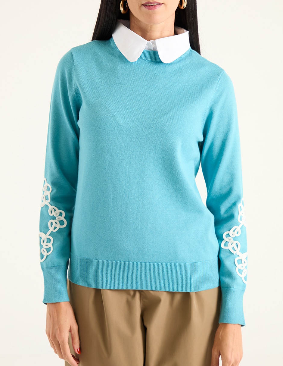 Suéter cuello redondo para mujer 5