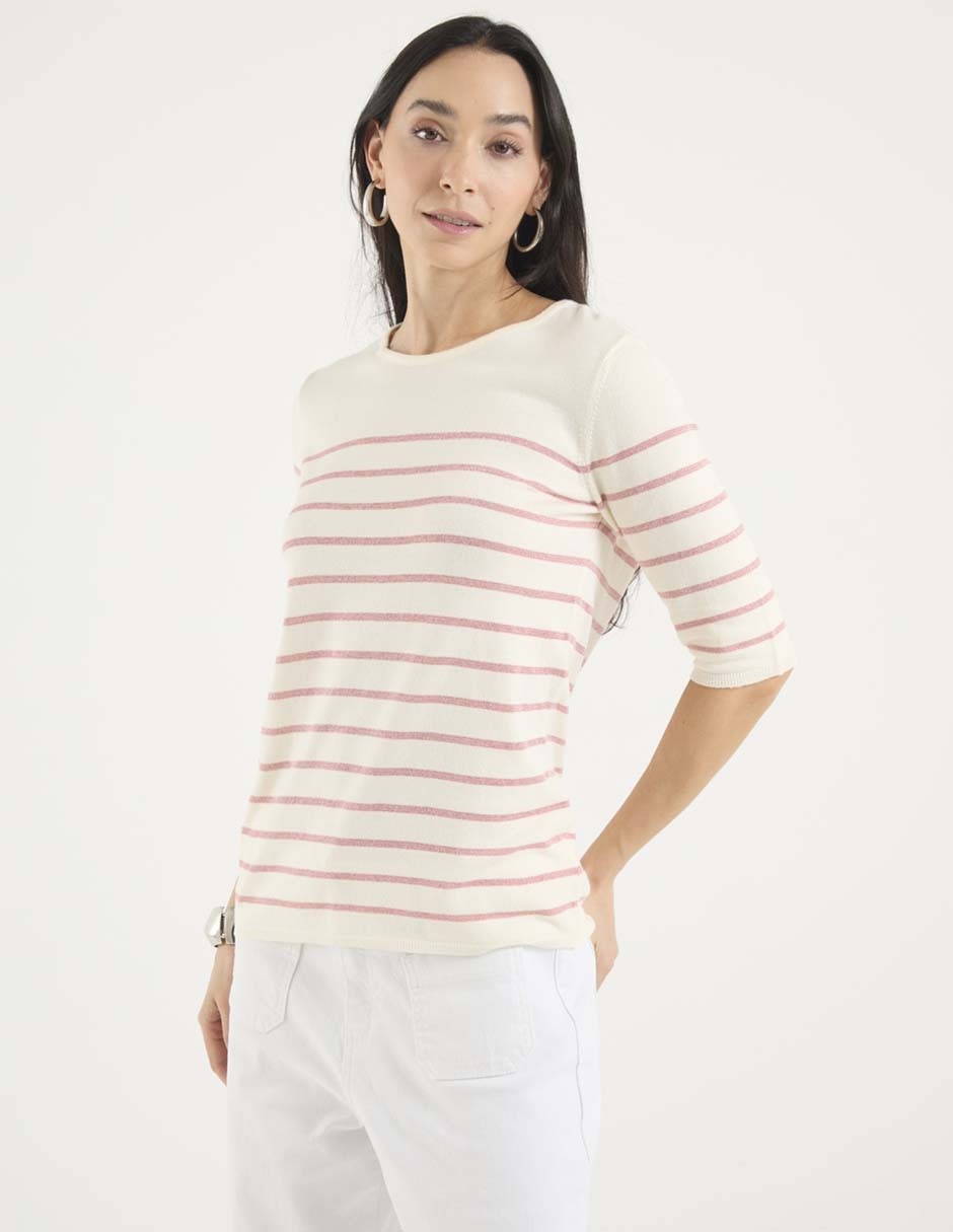 Blusa manga al codo para mujer