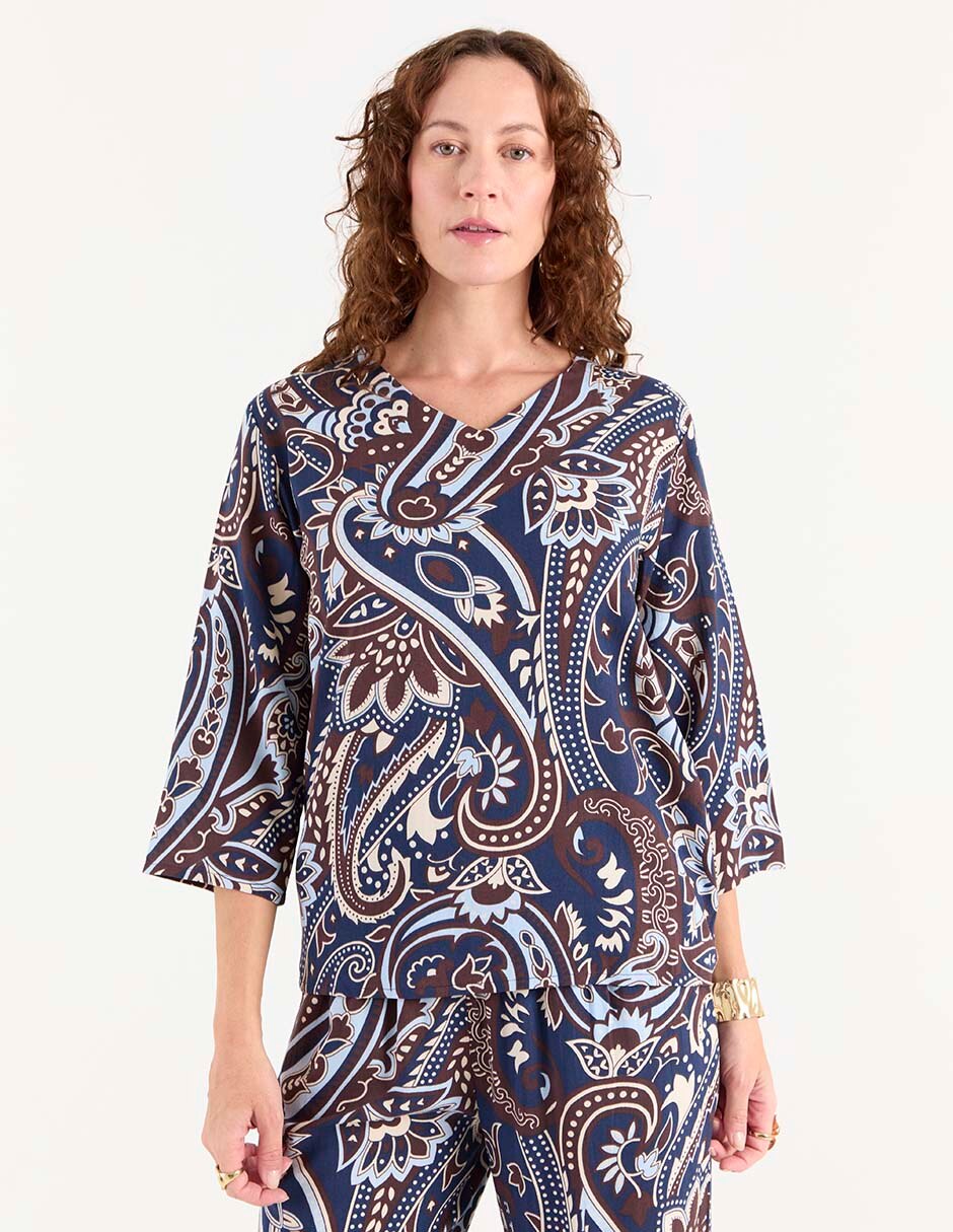 Blusa manga 3/4 para mujer Blusa manga 3/4 para mujer