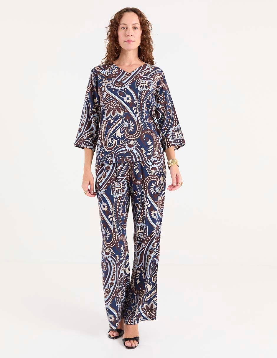 Pantalón pijamero amplio para mujer 3